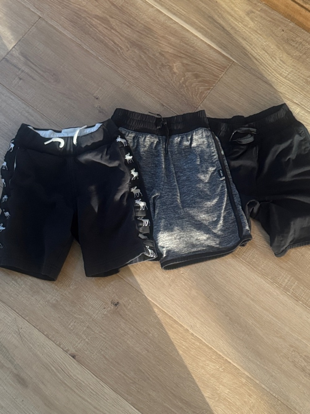 abercrombie kids Black and Gray Athletic Shorts Trio